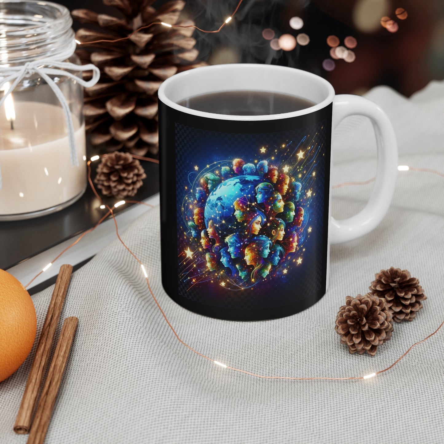 Connecting with the Stars 11oz White/Black Mug