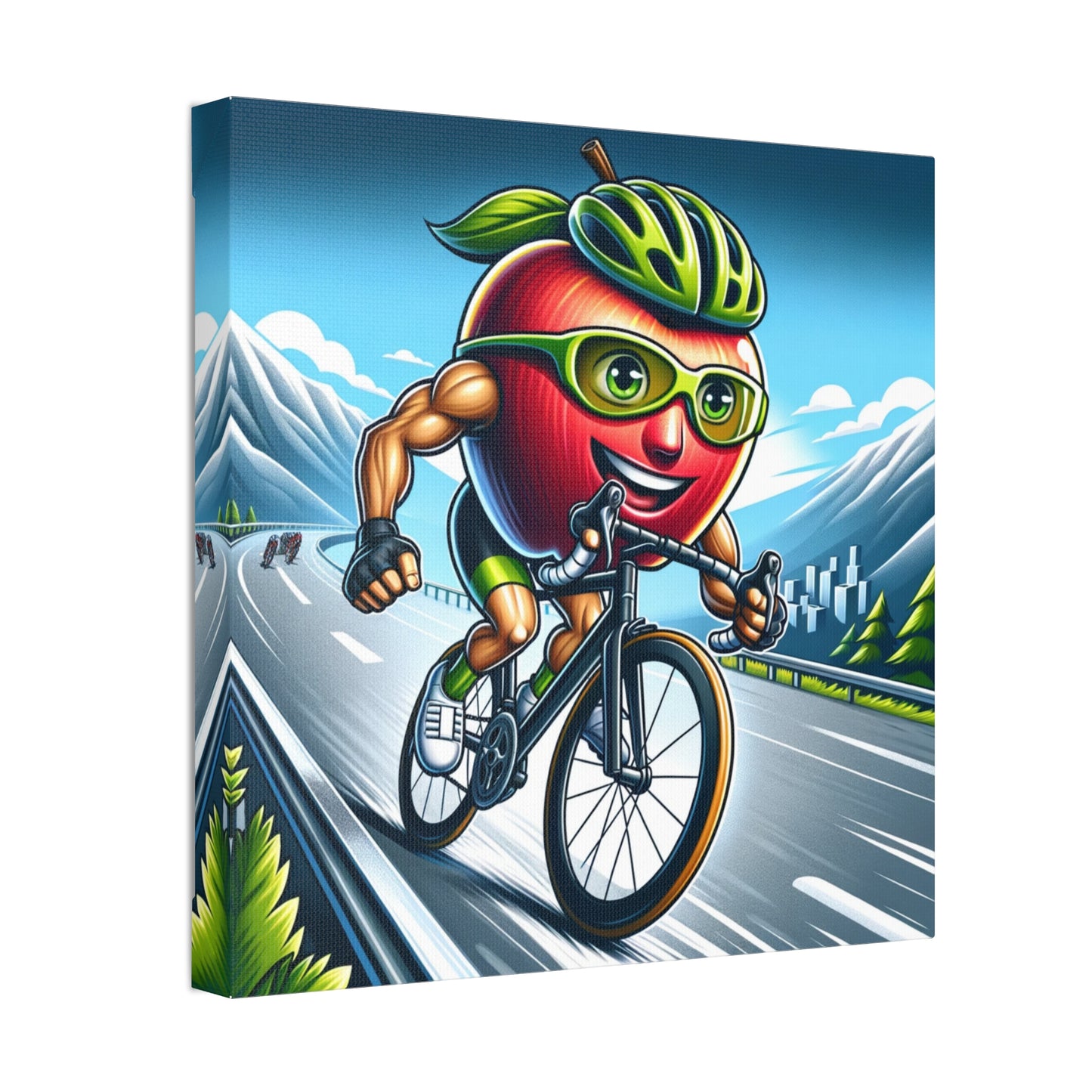 Cycling Apple Classic Stretched Canvas