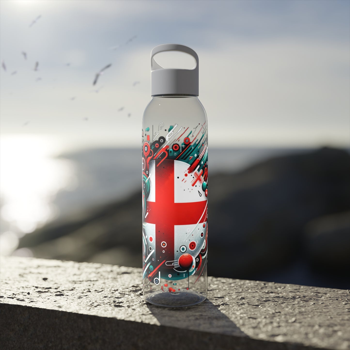 English Football Sky Water Bottle