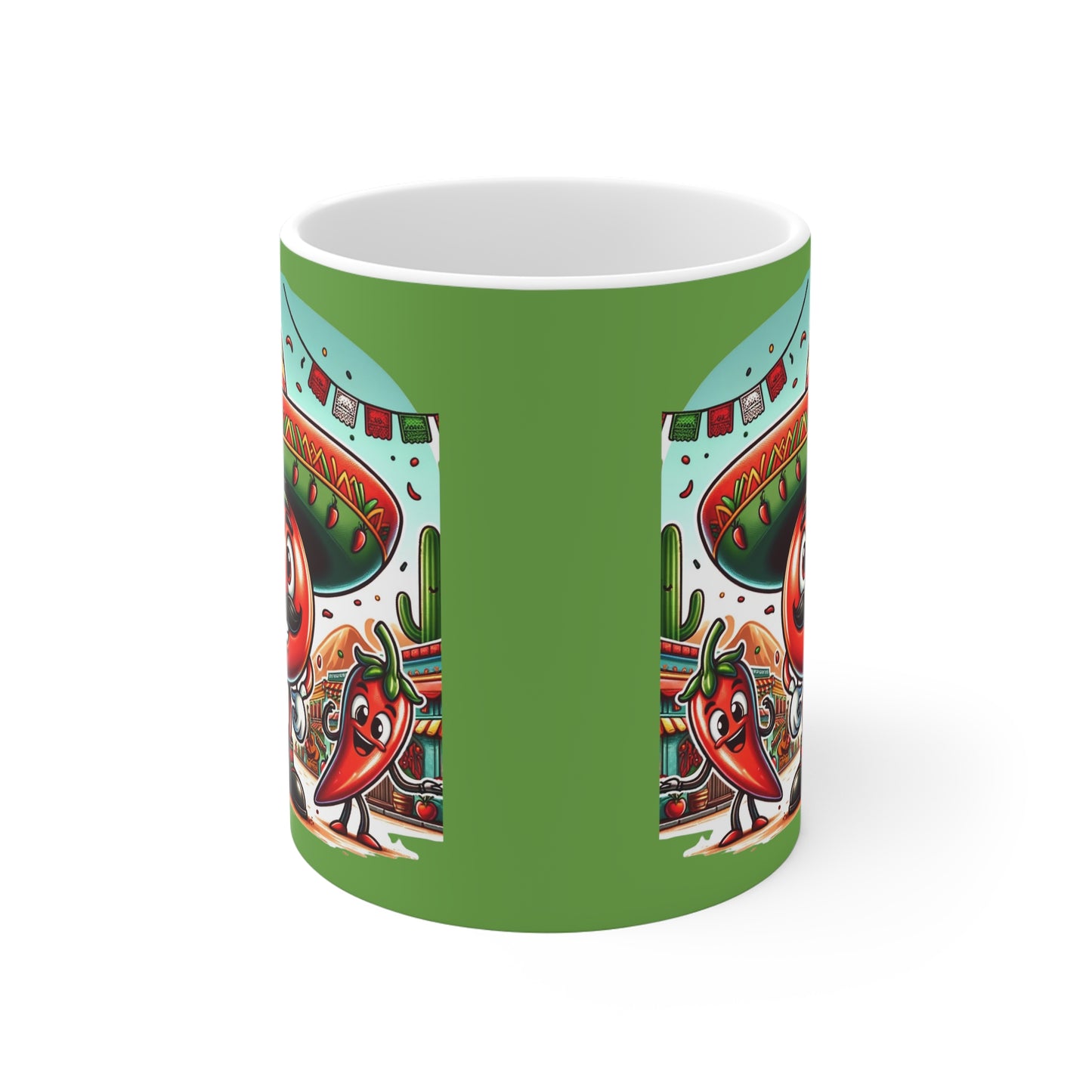 Mexican Tomato 11oz White/Green Mug