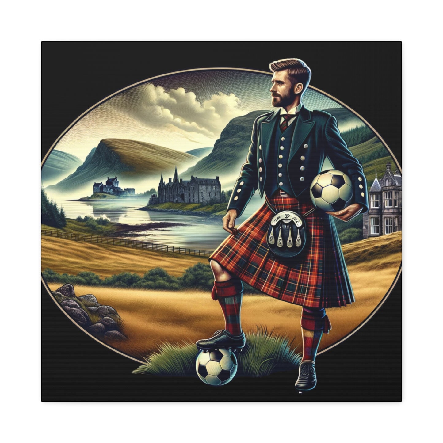 Scottish Footballer Matte Canvas, Stretched, 1.25"