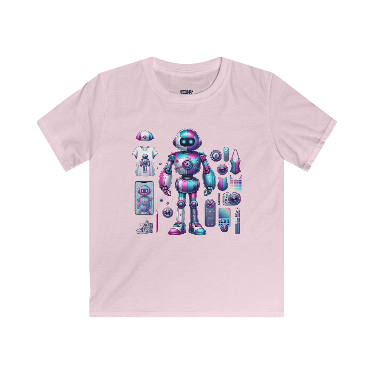 Future is here Robot 004 T-shirt Light Pink