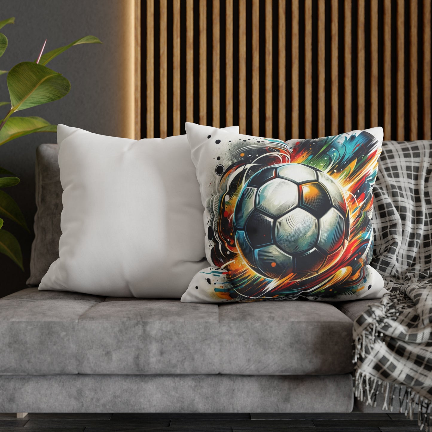 Football Magic Square Poly Canvas Pillowcase