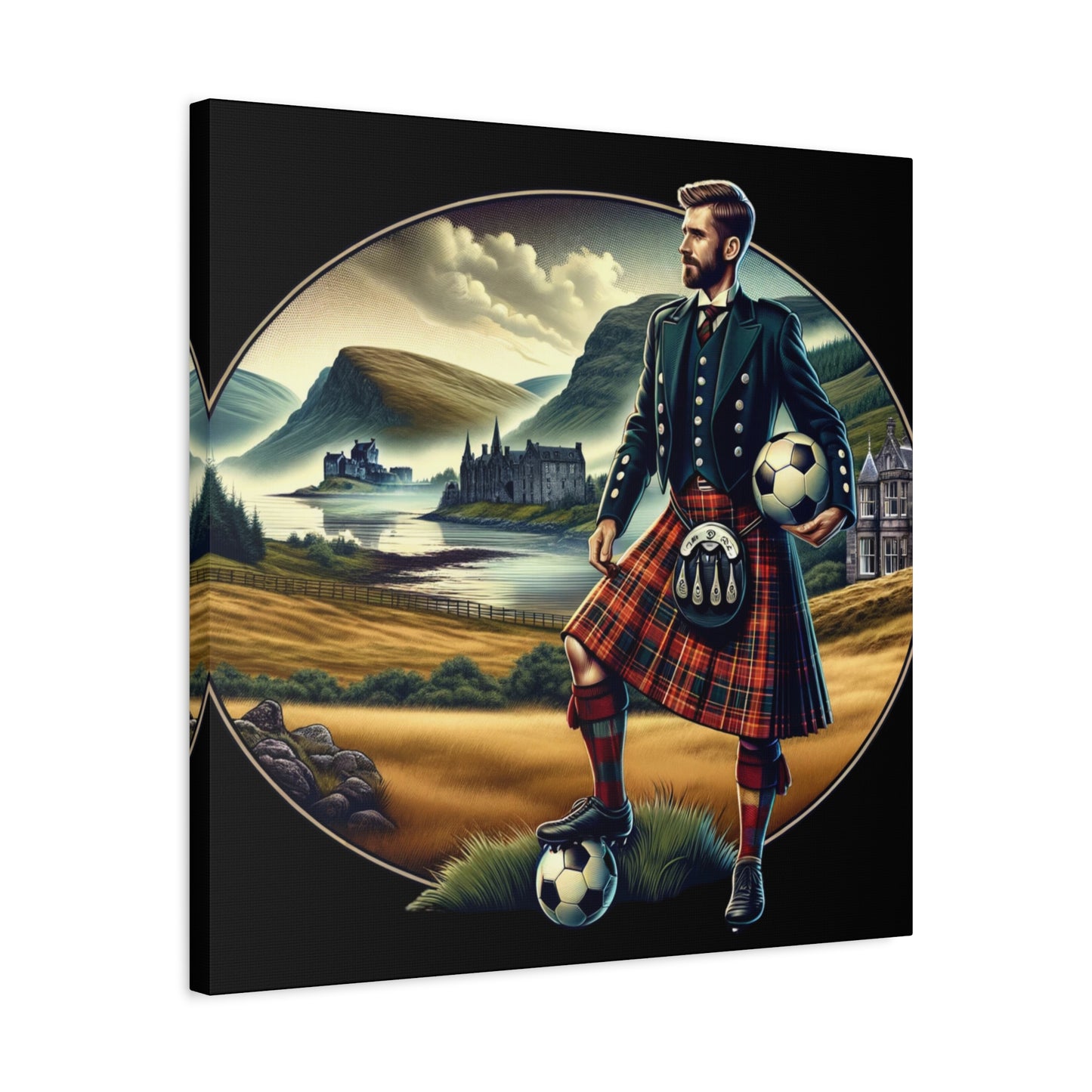 Scottish Footballer Matte Canvas, Stretched, 1.25"