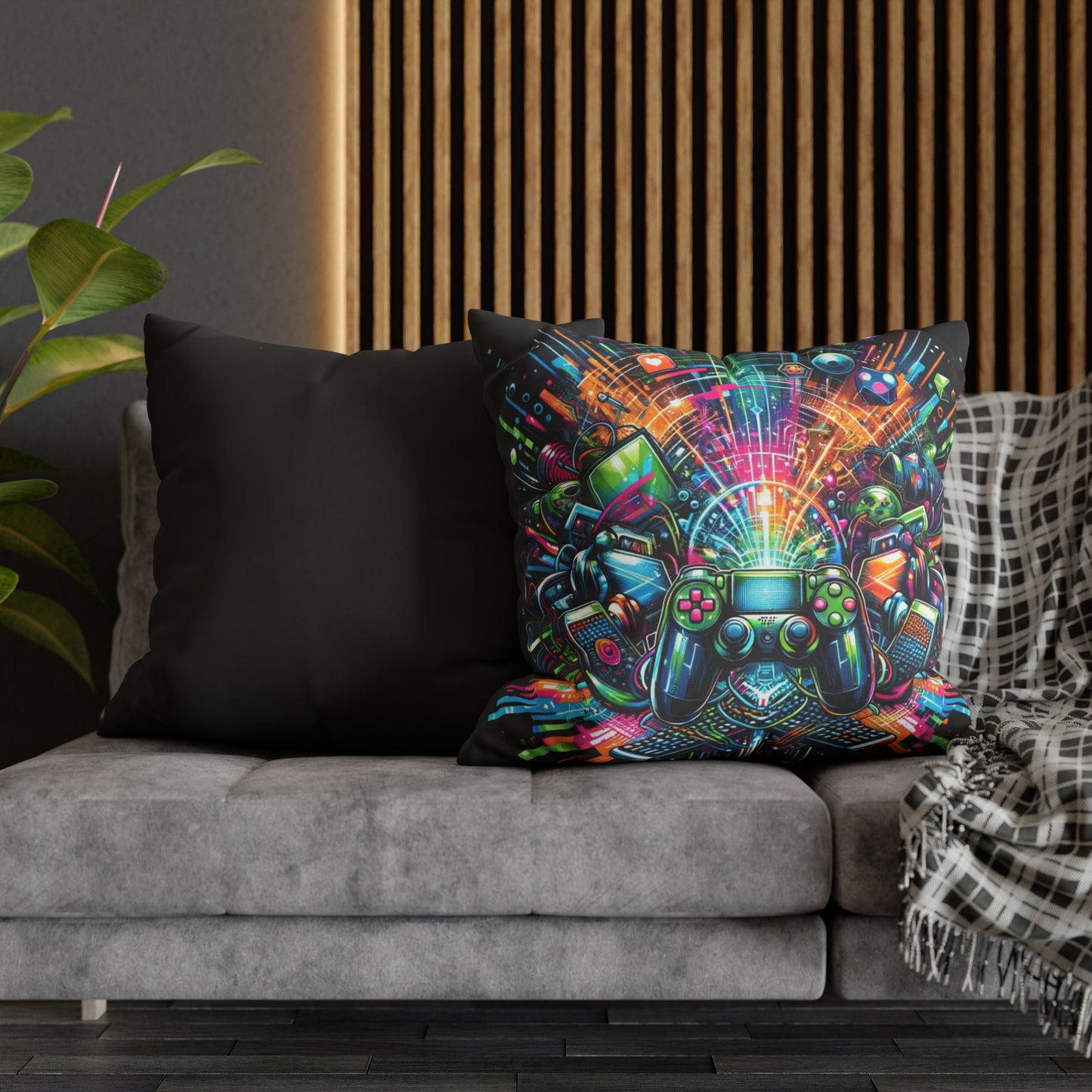 Gaming Square Poly Canvas Pillowcase