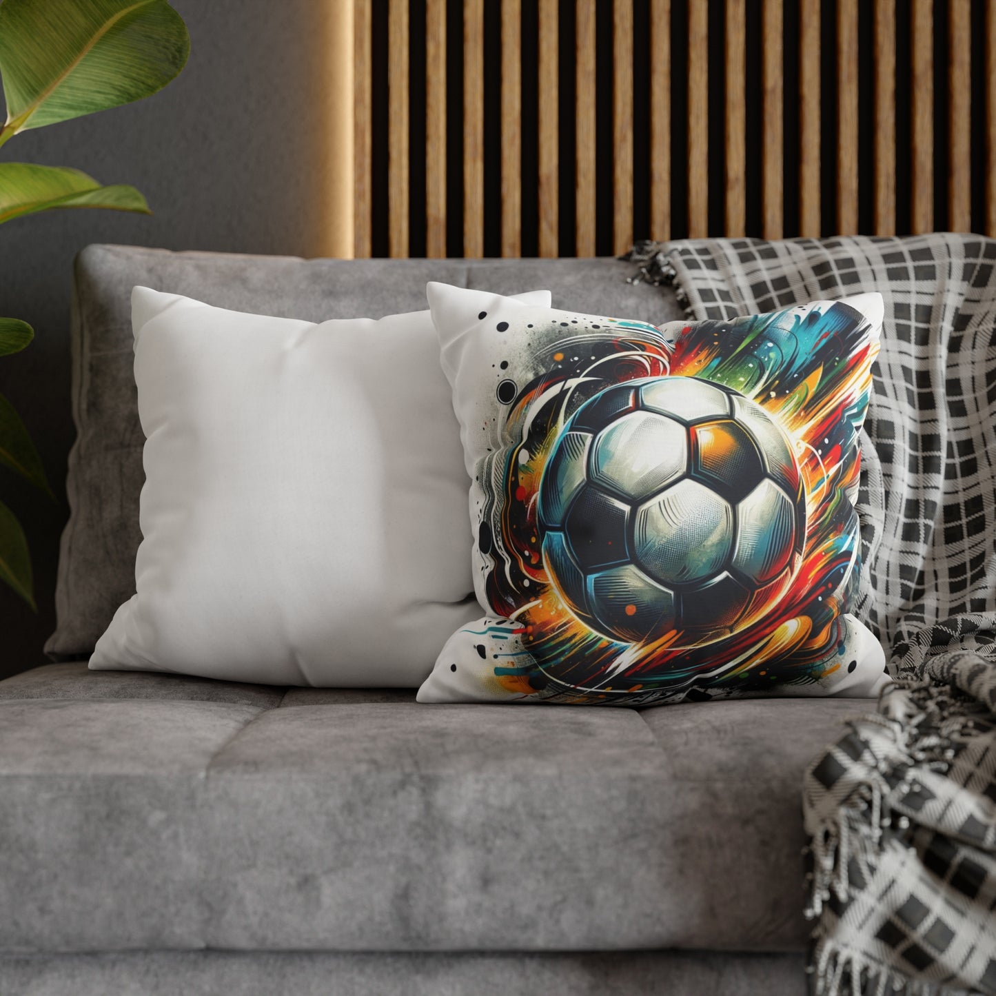 Football Magic Square Poly Canvas Pillowcase