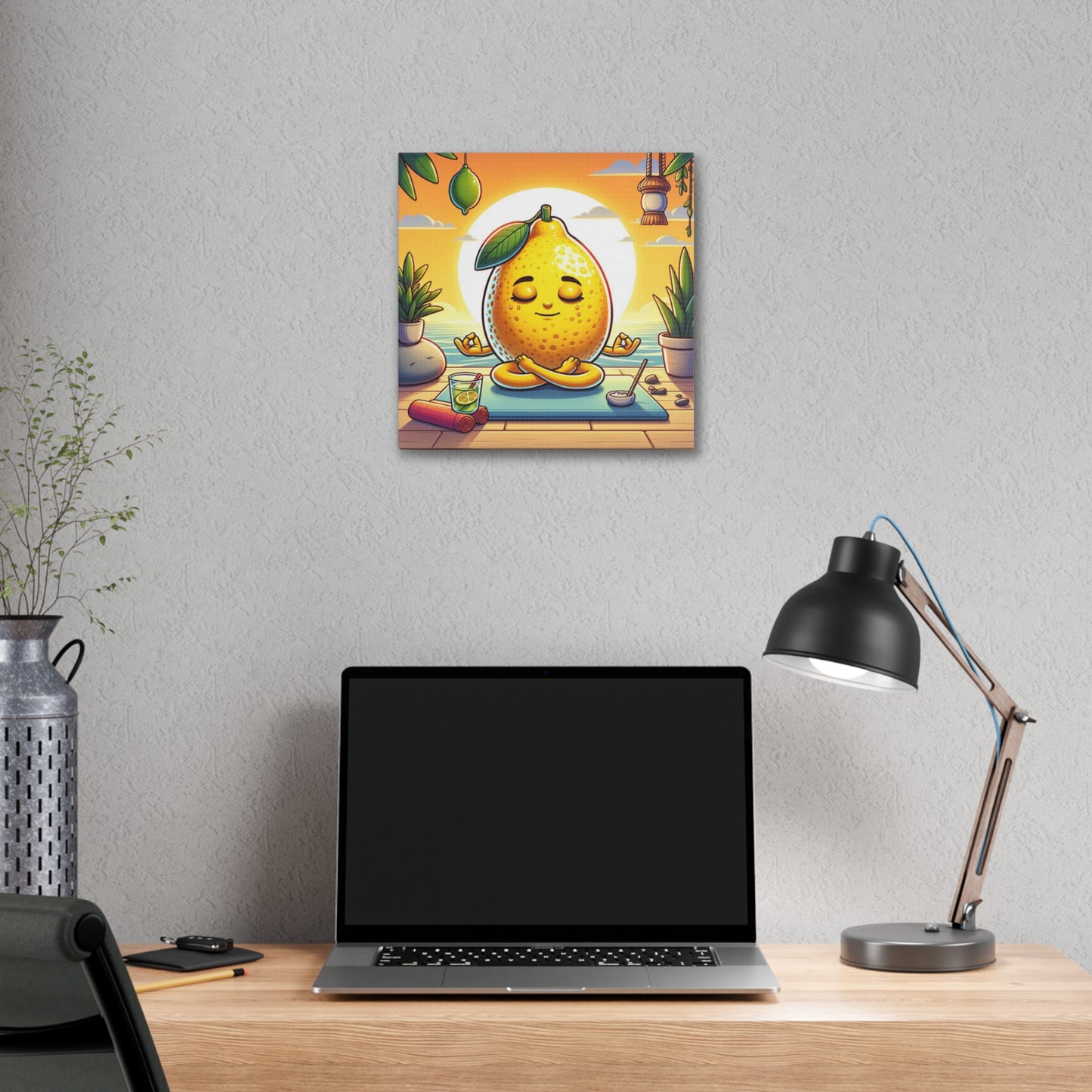 Meditating Lemon Classic Stretched Canvas