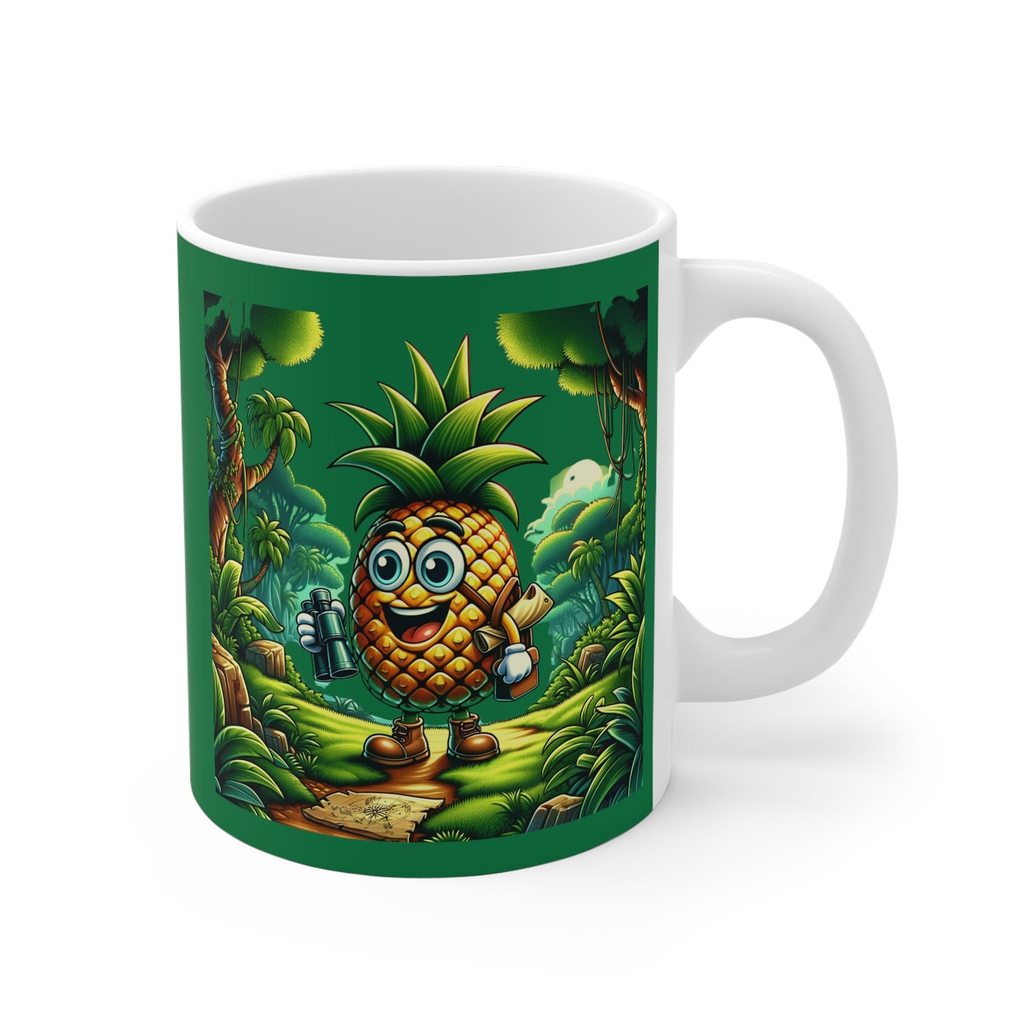 Pineapple Traveller 11oz White/Green Mug