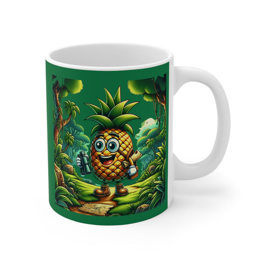 Pineapple Traveller 11oz White/Green Mug