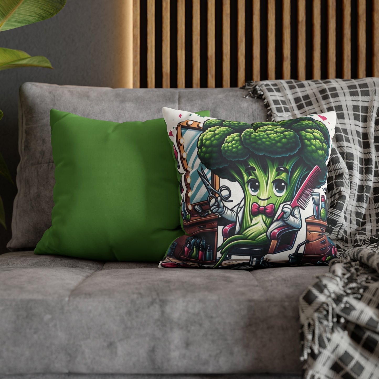 Broccoli Hairdresser Square Poly Canvas Pillowcase