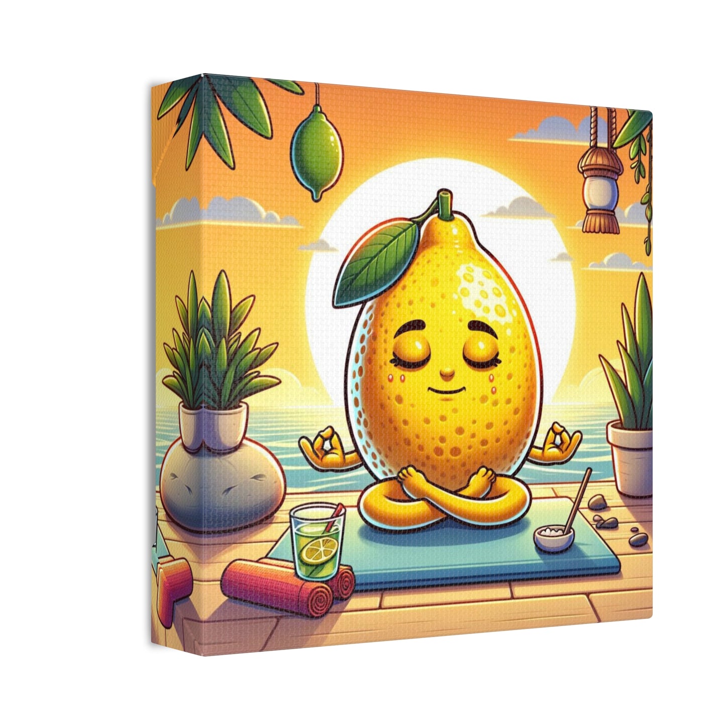 Meditating Lemon Classic Stretched Canvas