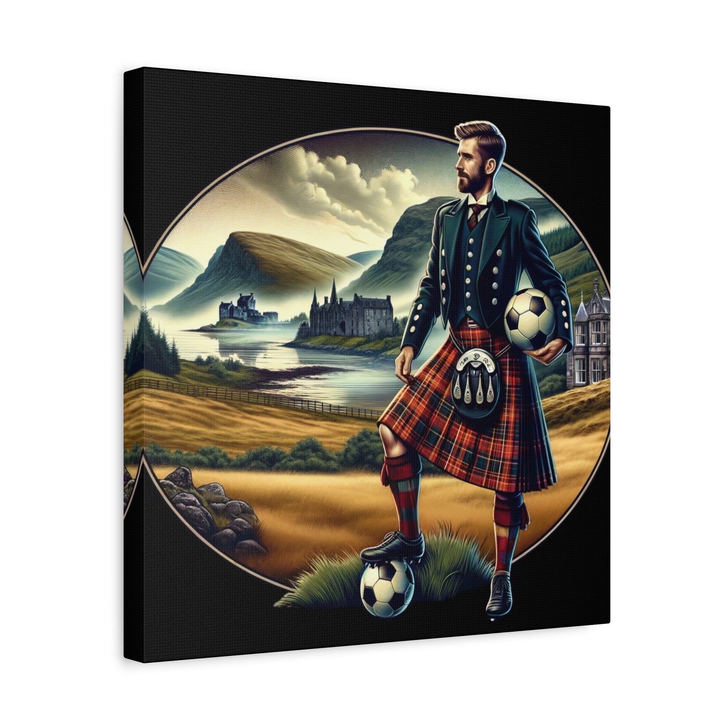 Scottish Footballer Matte Canvas, Stretched, 1.25"