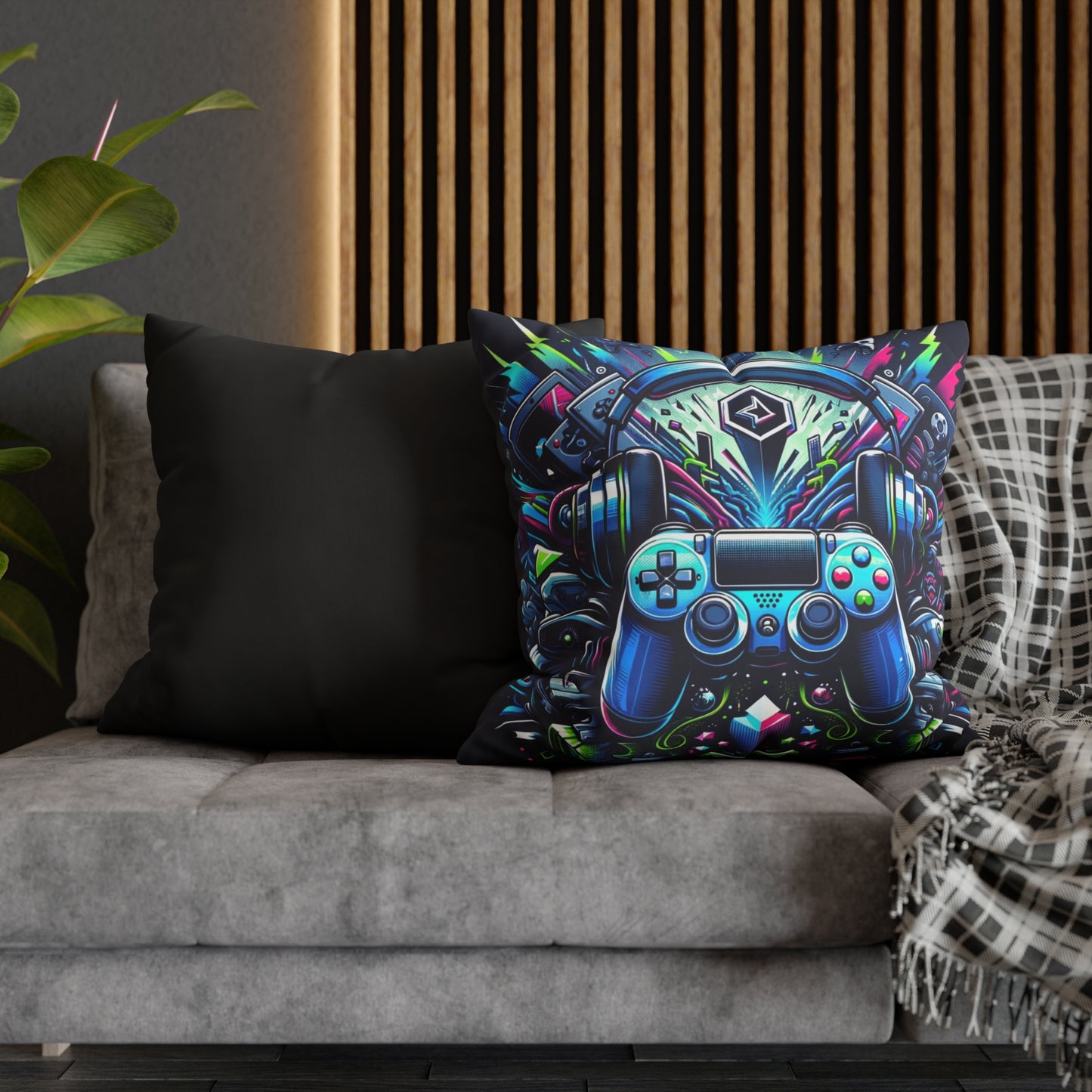 Gaming Square Poly Canvas Pillowcase