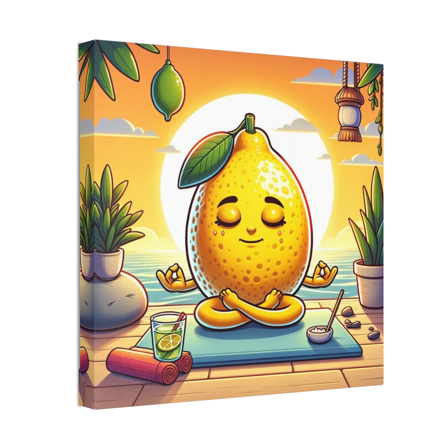 Meditating Lemon Classic Stretched Canvas