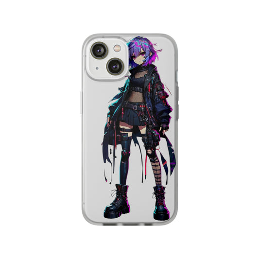 Tokyo Girl Flexi Phone Case Semi-transparent