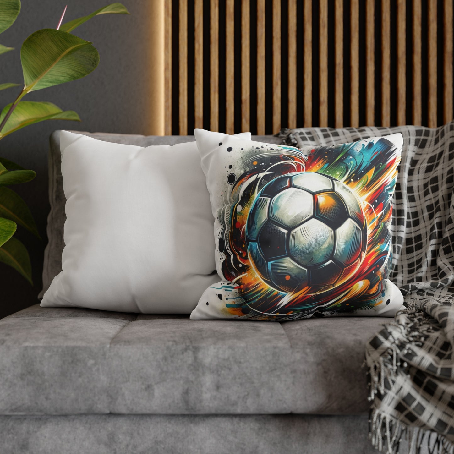 Football Magic Square Poly Canvas Pillowcase