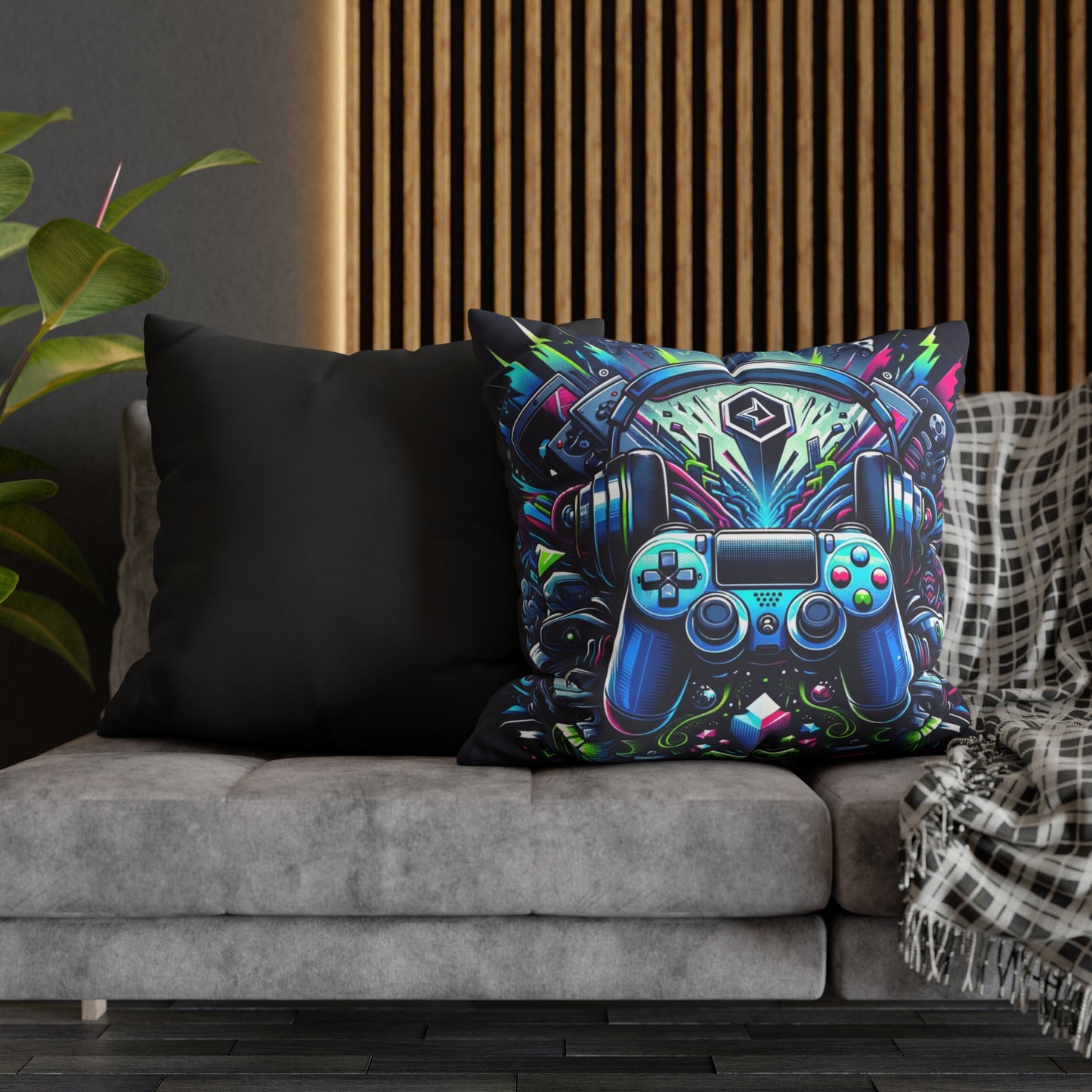 Gaming Square Poly Canvas Pillowcase