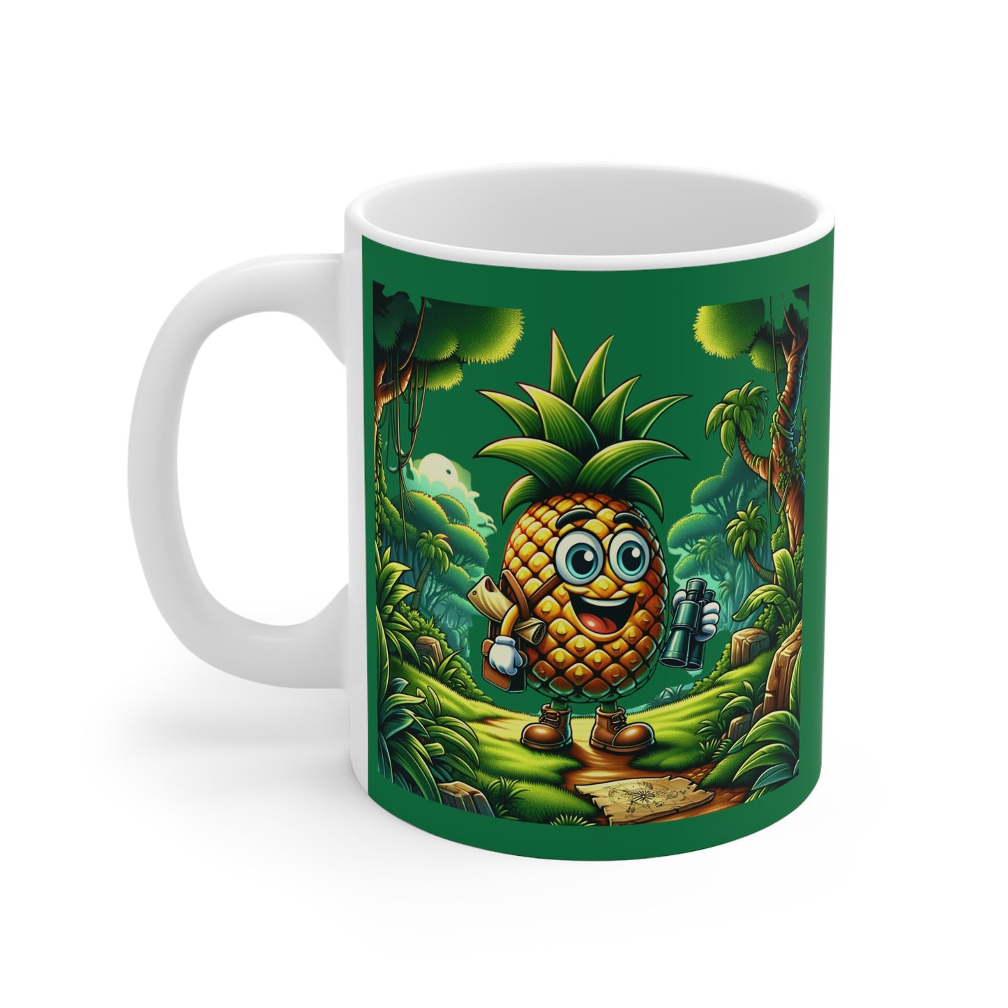 Pineapple Traveller 11oz White/Green Mug