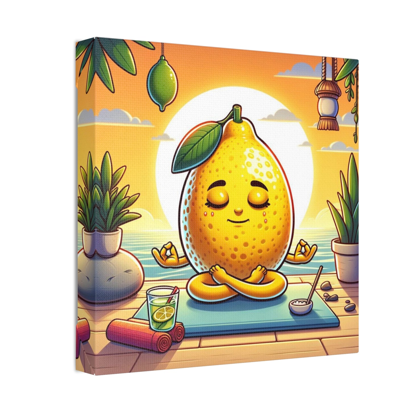 Meditating Lemon Classic Stretched Canvas