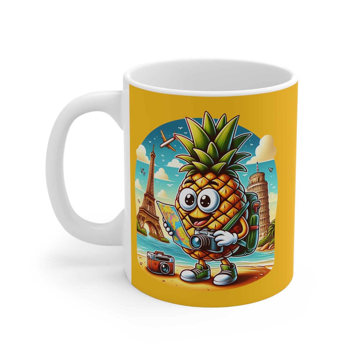 Pineapple traveller 11oz White/yellow Mug