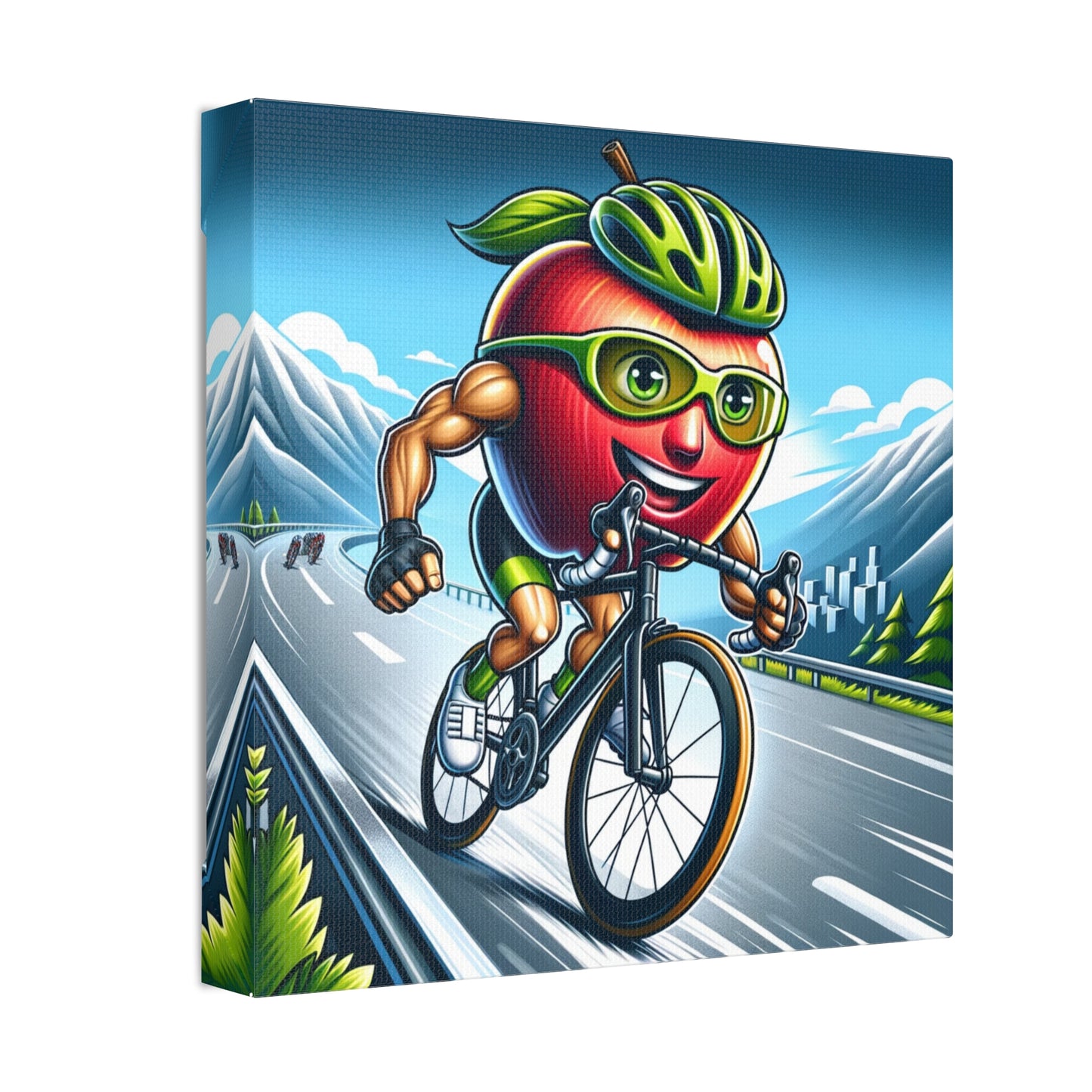 Cycling Apple Classic Stretched Canvas