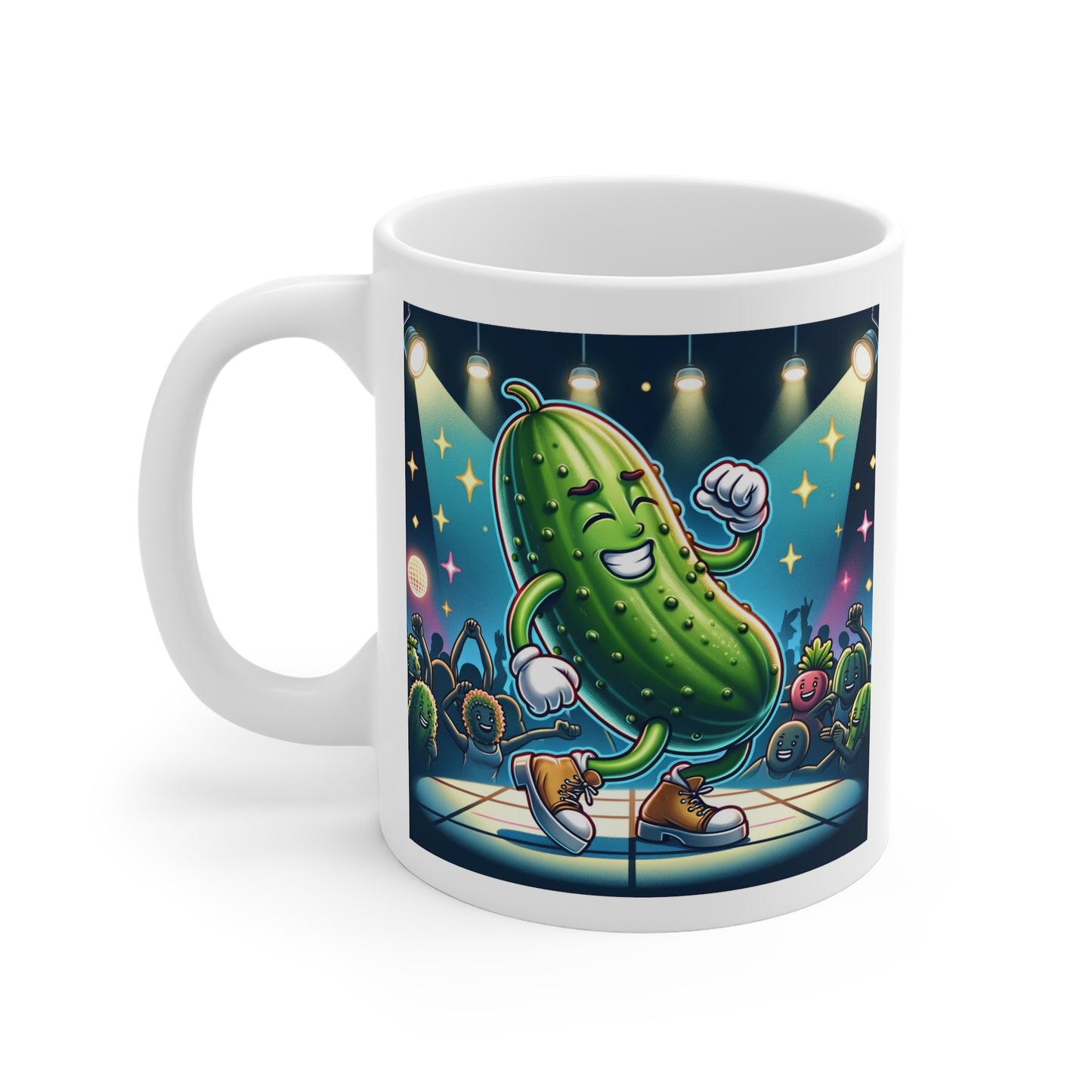 Dancing Cucumber 11oz White Mug