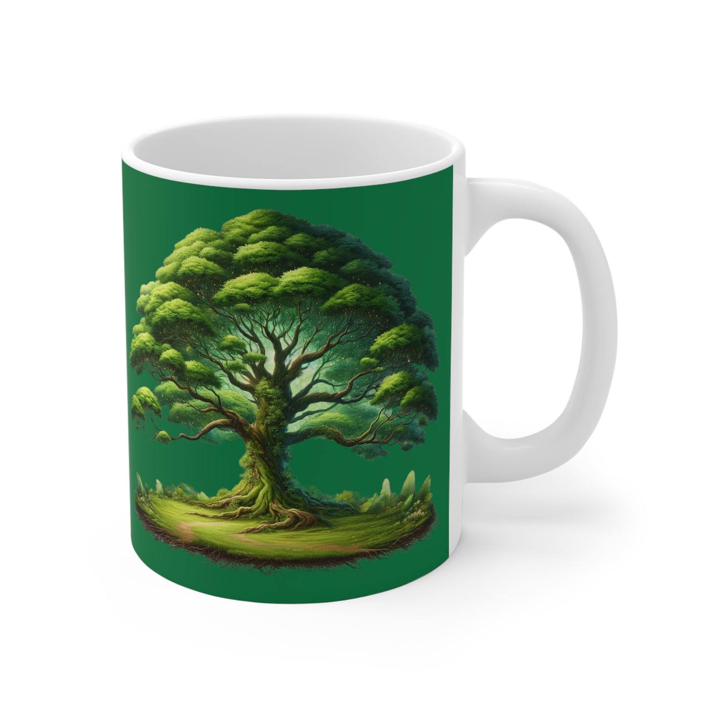 Tree 11oz White/Green Mug