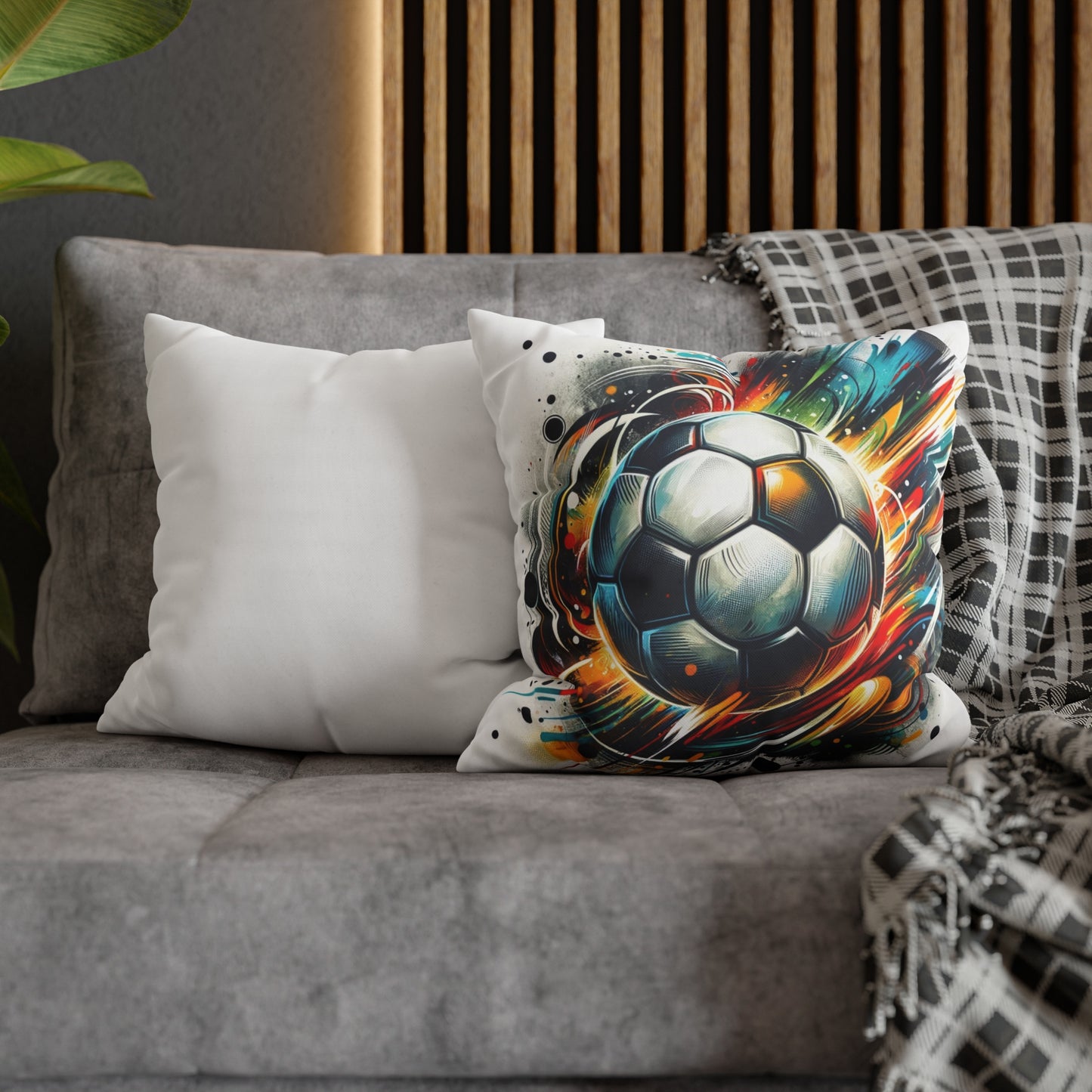 Football Magic Square Poly Canvas Pillowcase