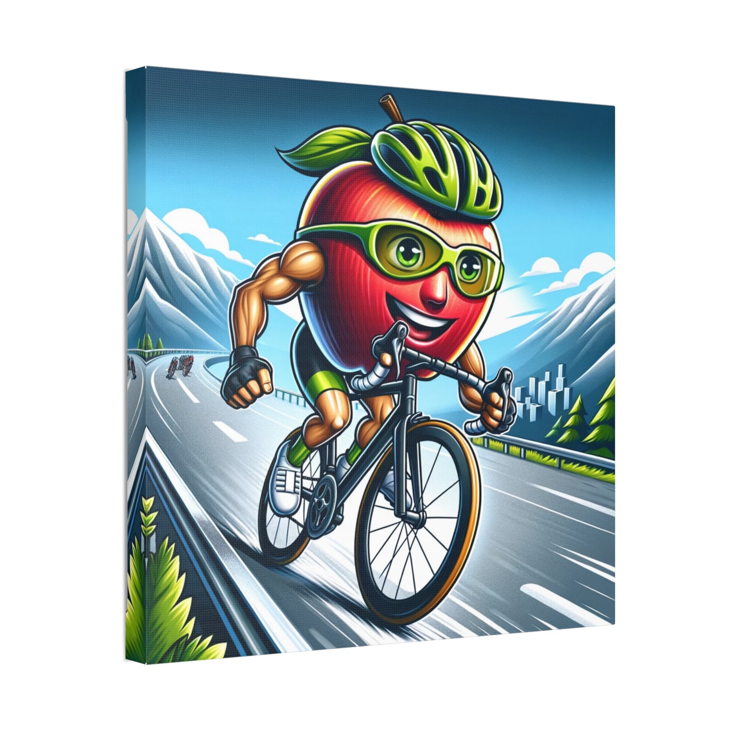 Cycling Apple Classic Stretched Canvas