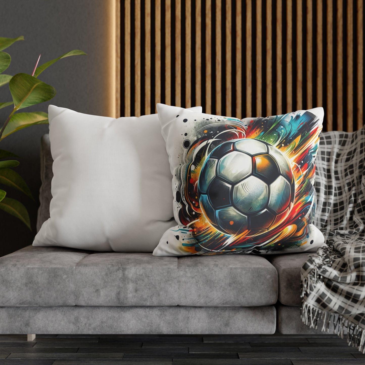 Football Magic Square Poly Canvas Pillowcase