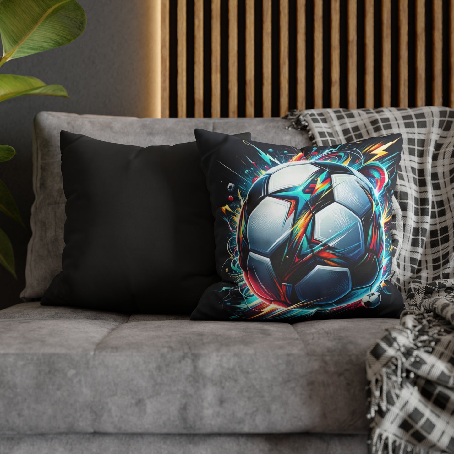 Football Magic Square Poly Canvas Pillowcase