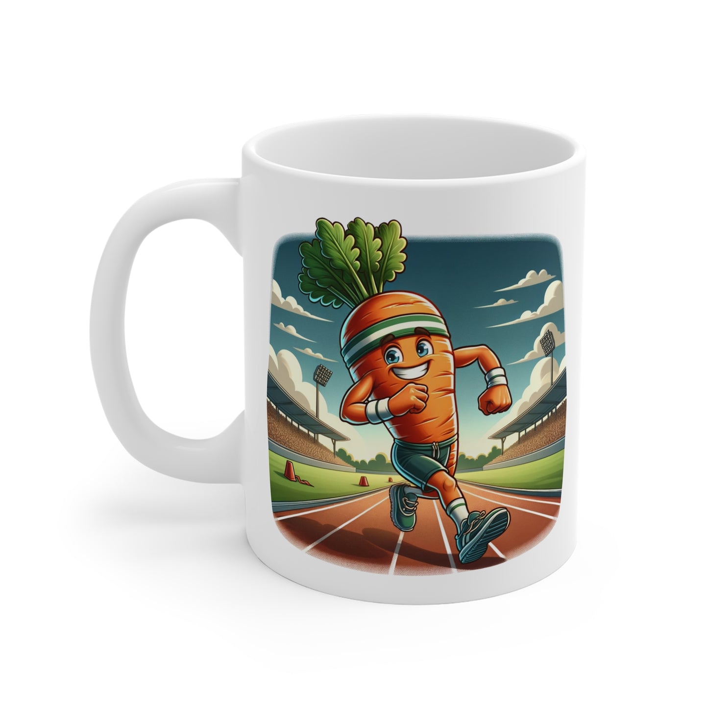 Running Carrot 11oz White Mug