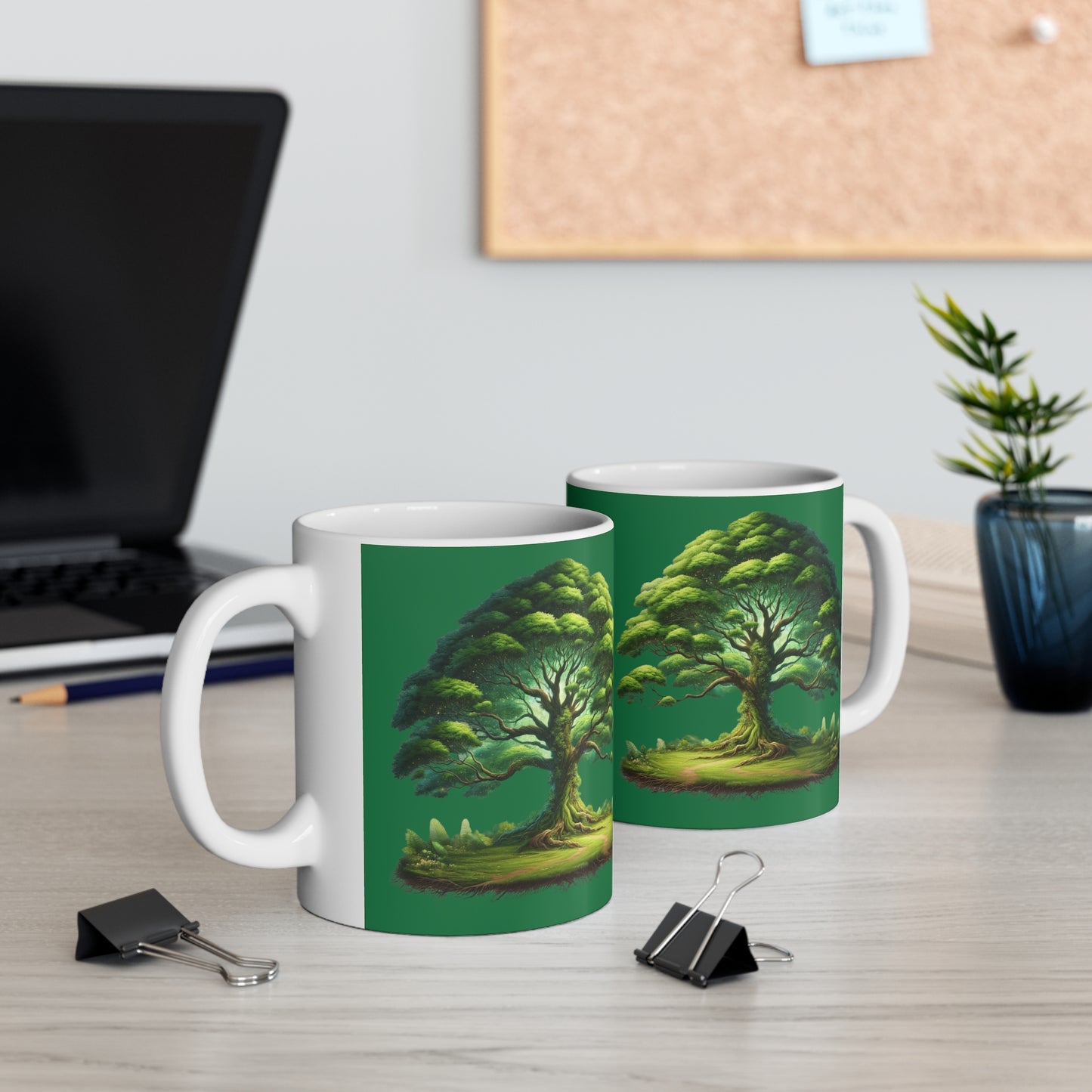 Tree 11oz White/Green Mug