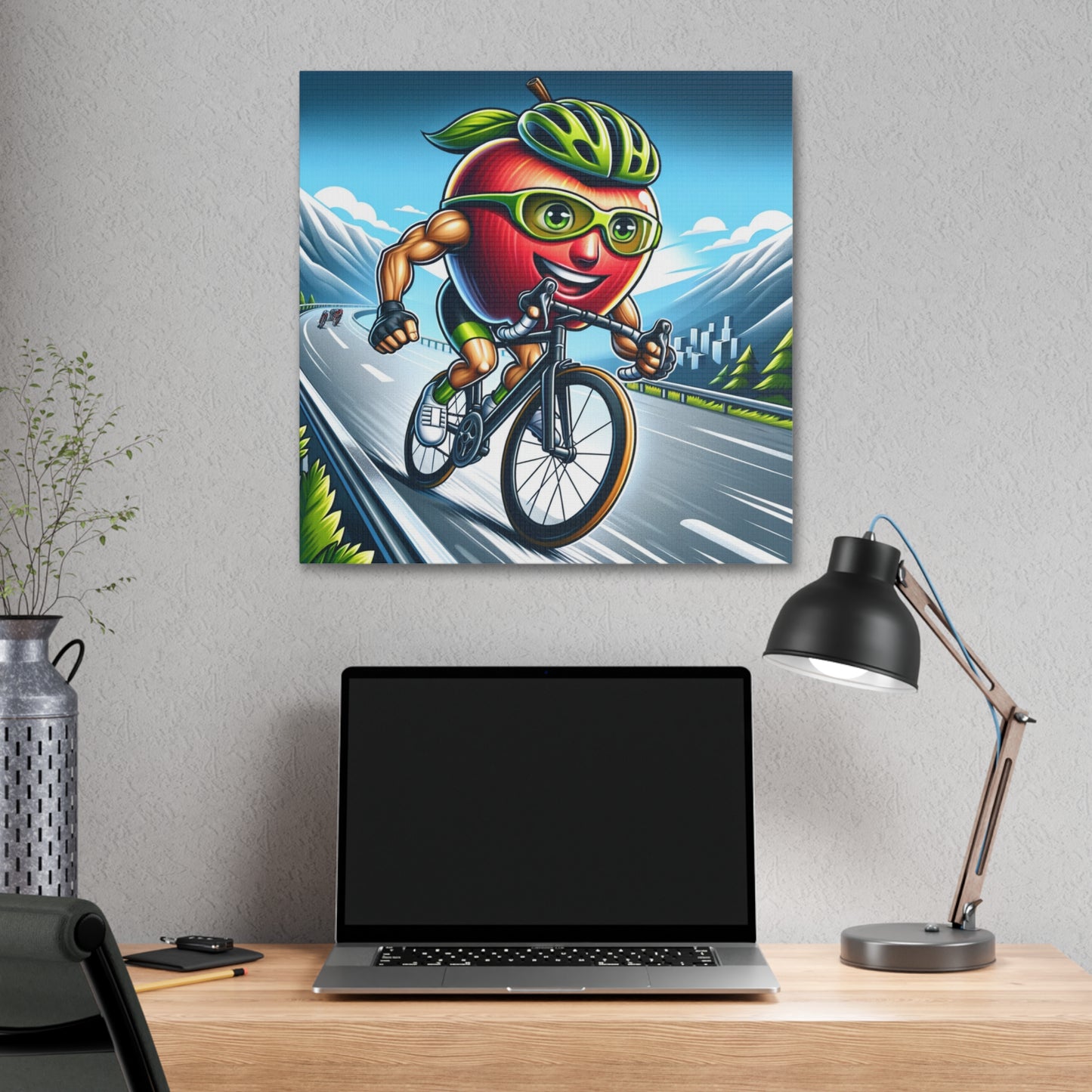 Cycling Apple Classic Stretched Canvas