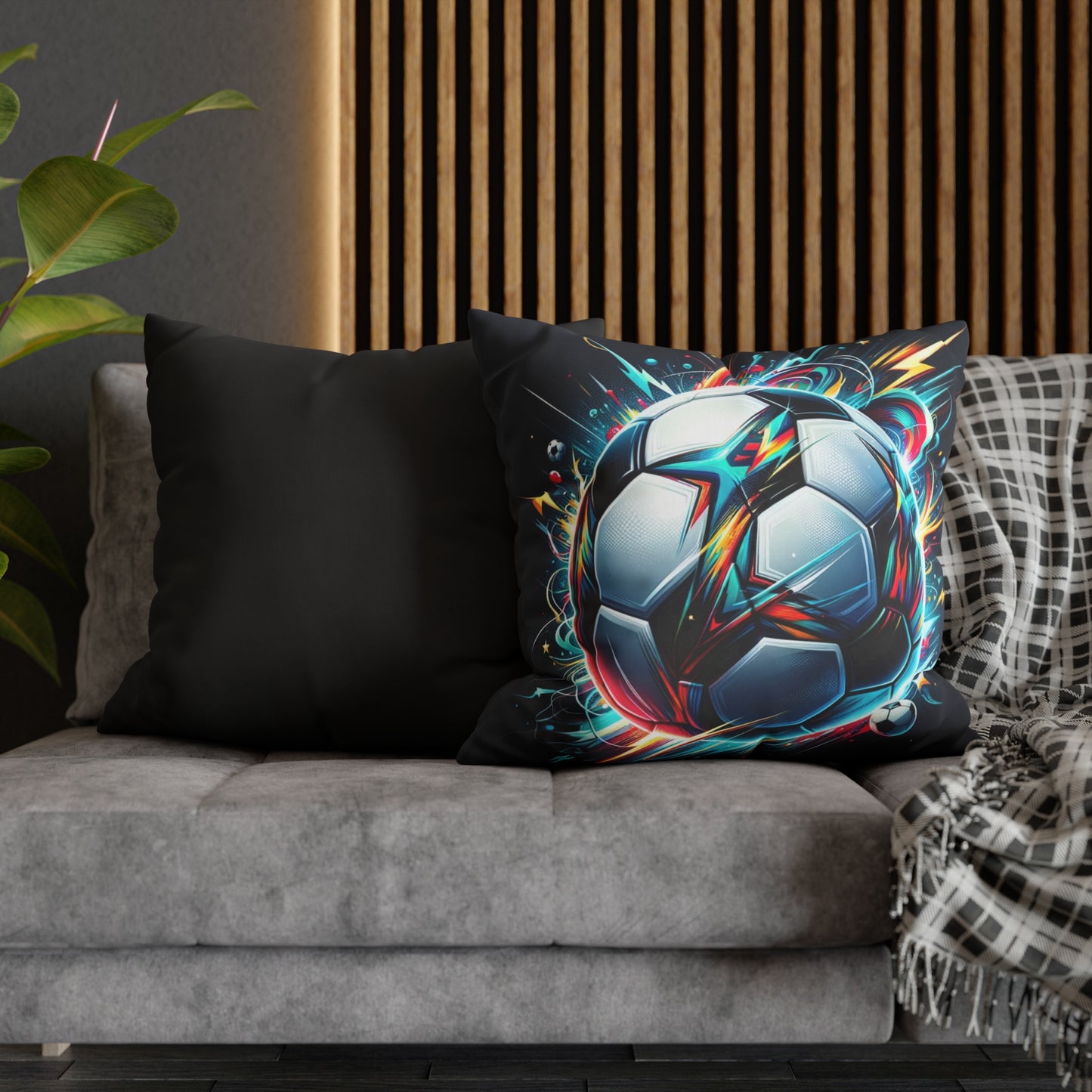 Football Magic Square Poly Canvas Pillowcase