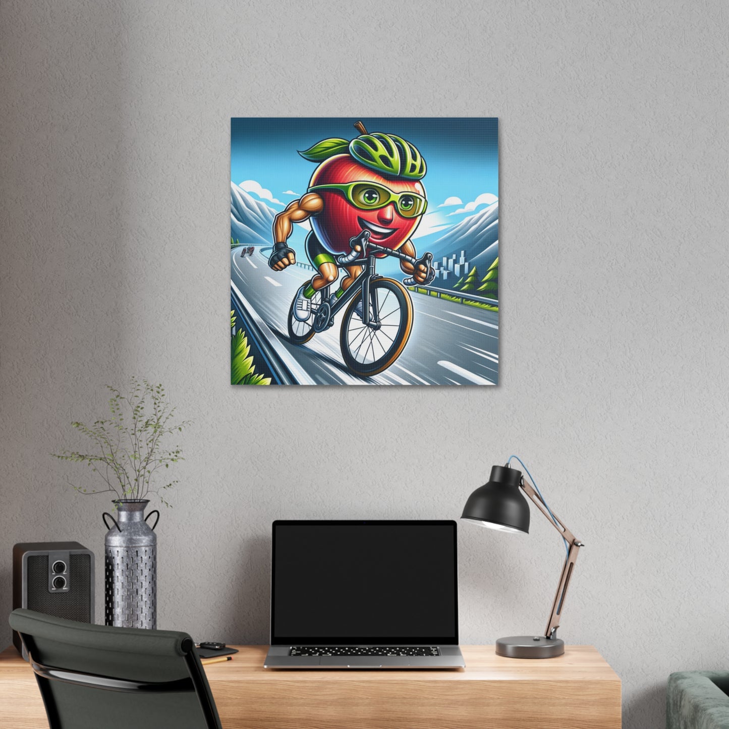 Cycling Apple Classic Stretched Canvas