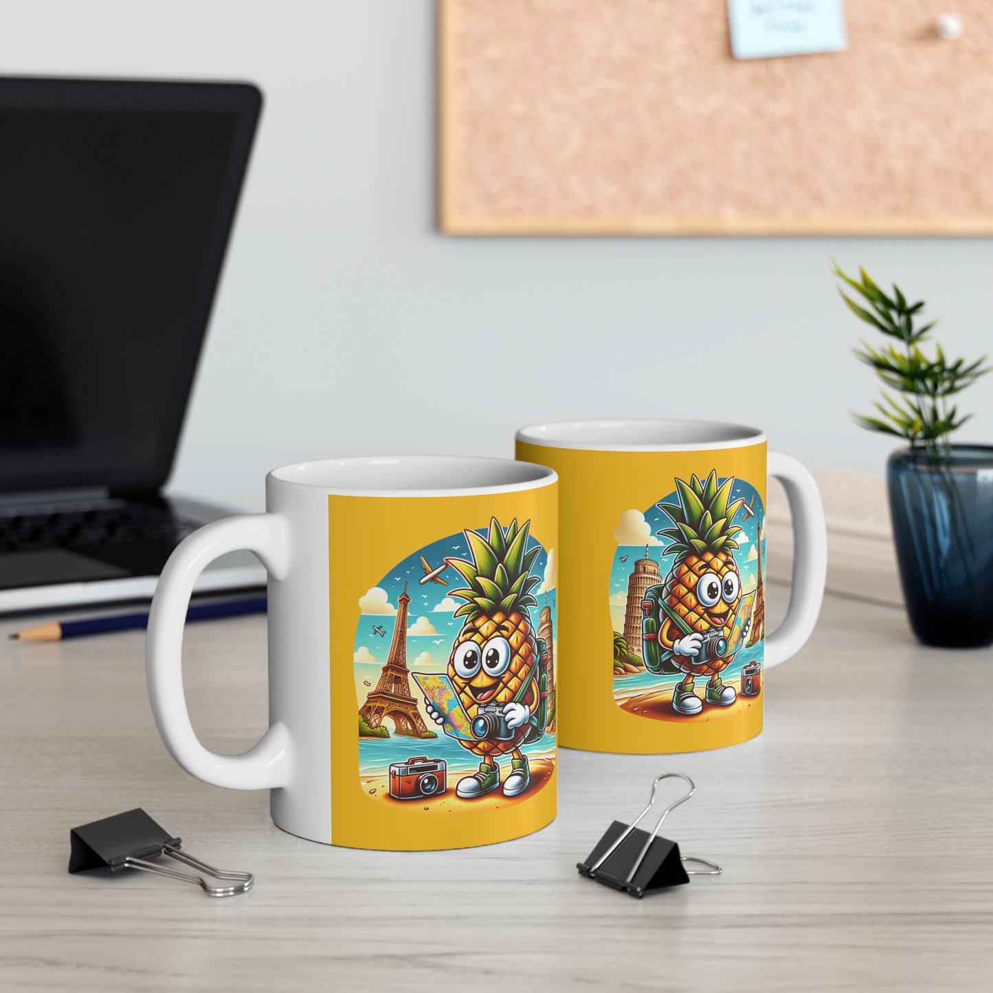 Pineapple traveller 11oz White/yellow Mug