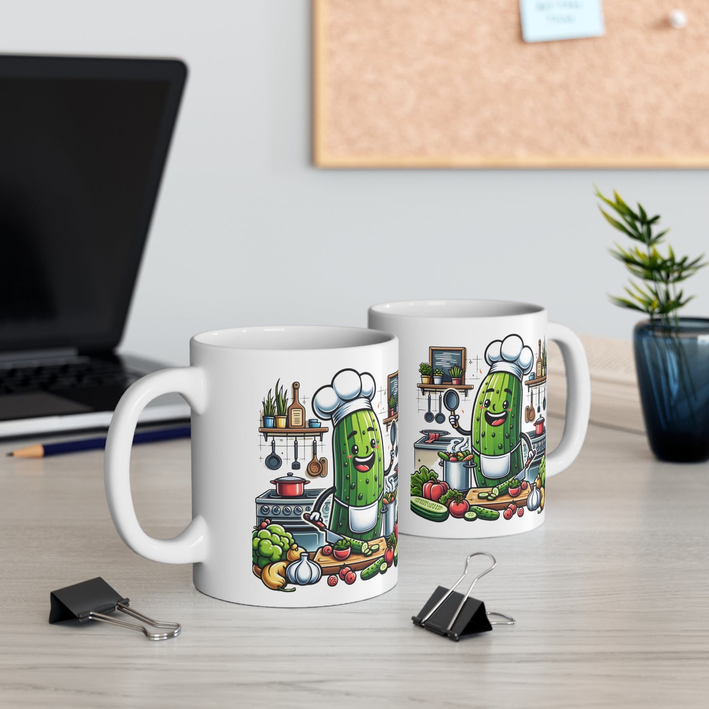 Cucumber Chef 11oz White Mug