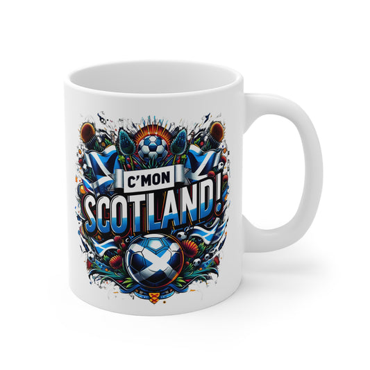 Come on Scotland 11oz White Mug