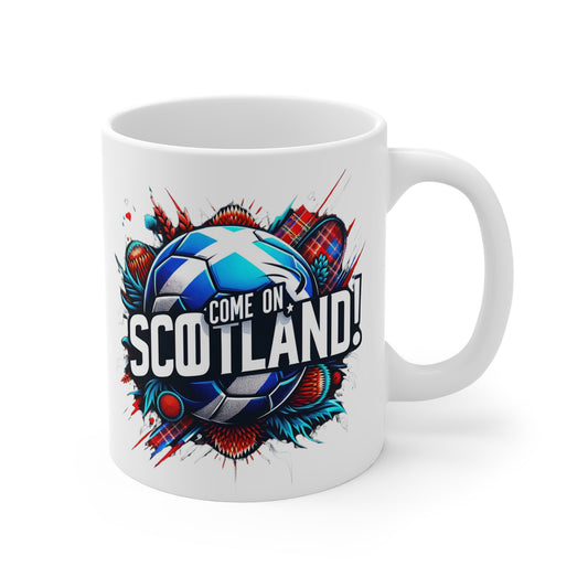 Come on Scotland 11oz White Mug