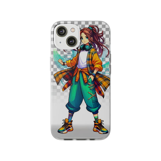 Tokyo Girl Flexi Phone Case Semi-transparent