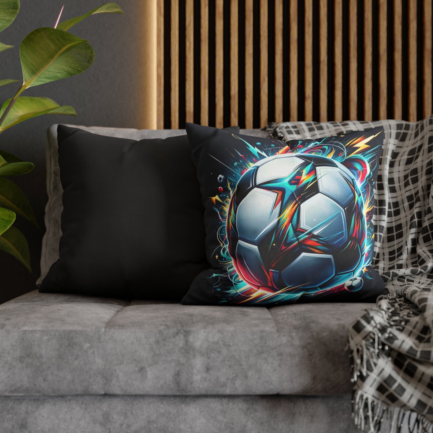 Football Magic Square Poly Canvas Pillowcase