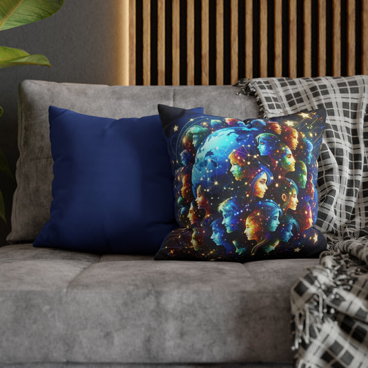 Connecting with the Stars Square Poly Canvas Pillowcase