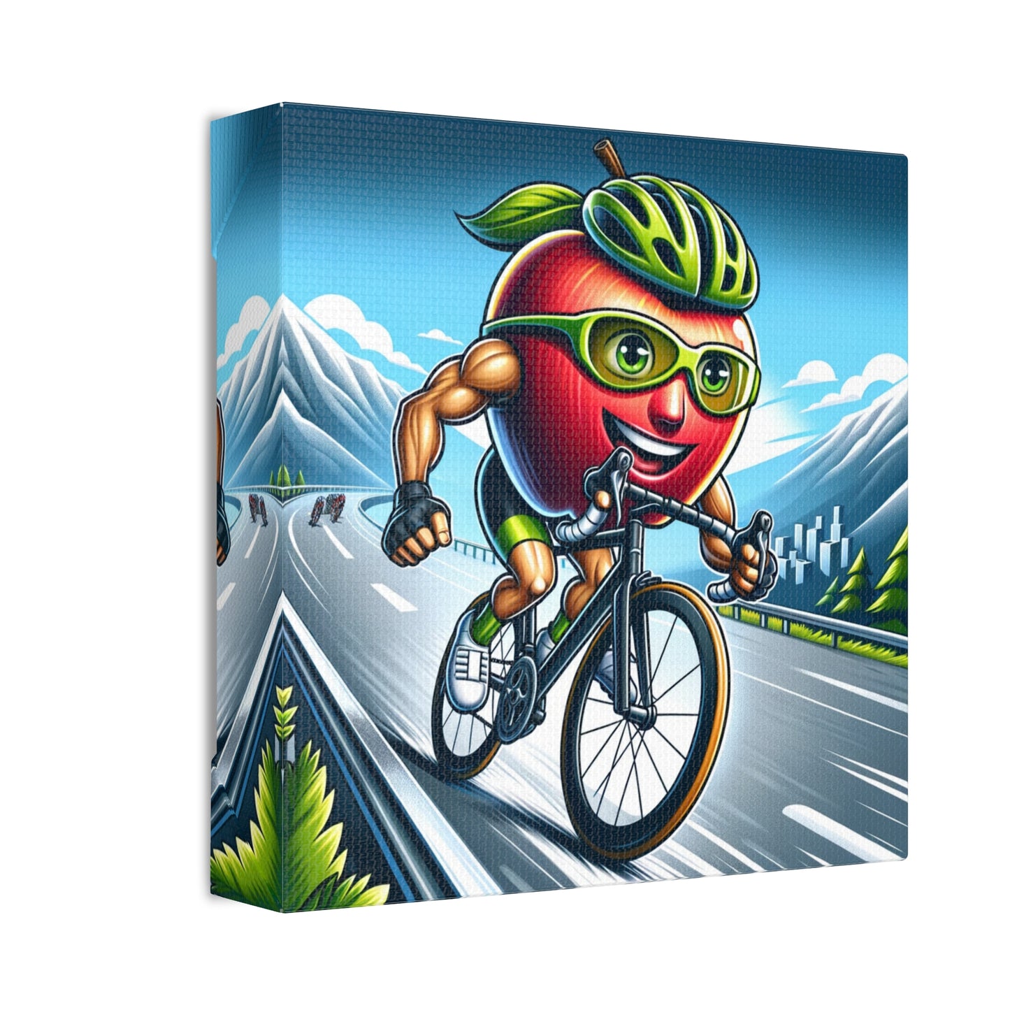 Cycling Apple Classic Stretched Canvas