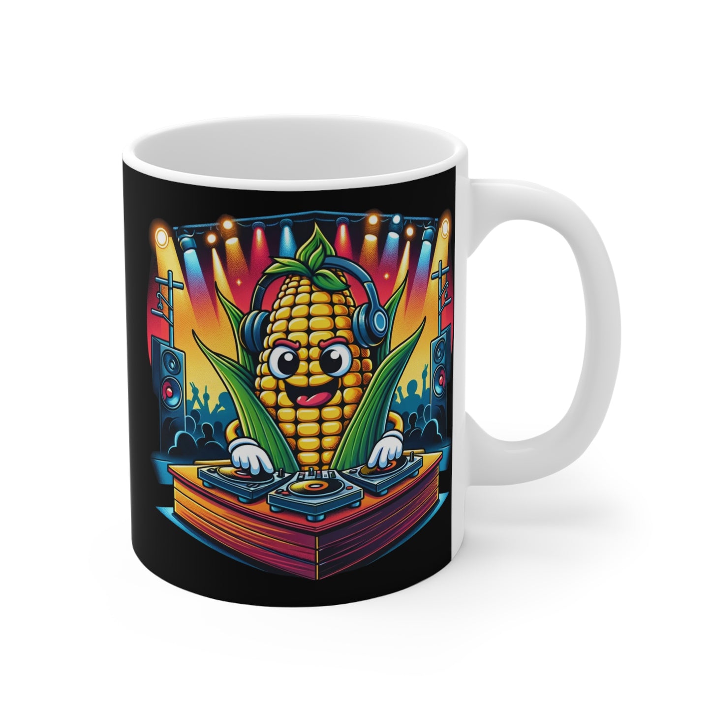 Dj Corn 11oz White/Black Mug