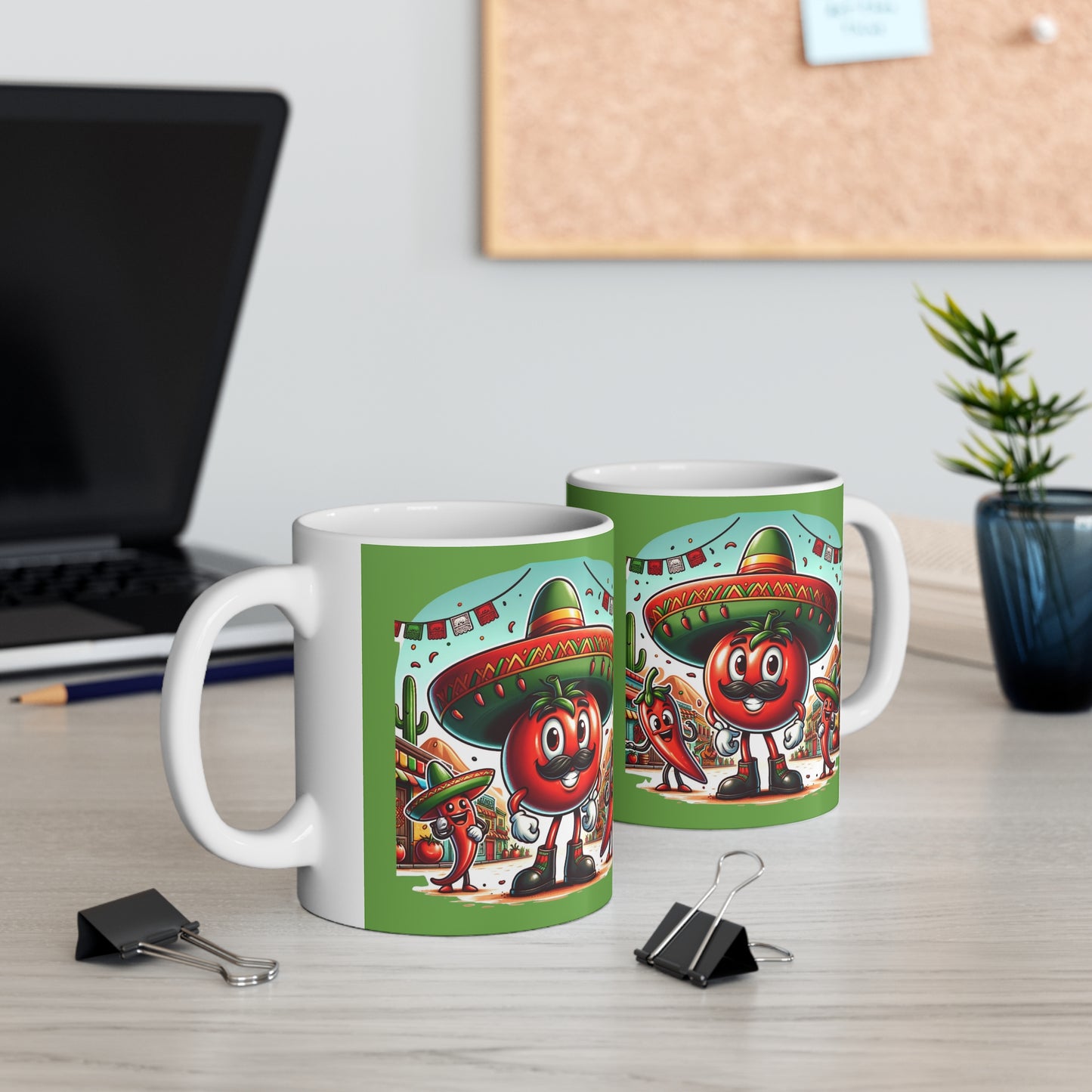 Mexican Tomato 11oz White/Green Mug