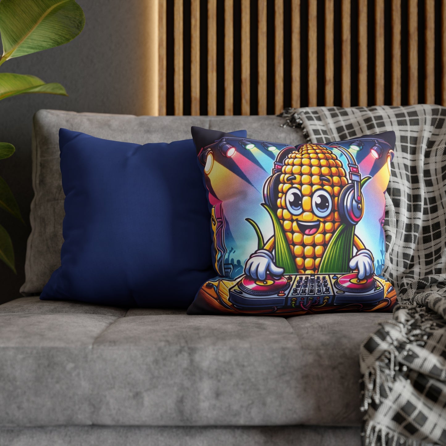 Dj Corn Square Poly Canvas Pillowcase