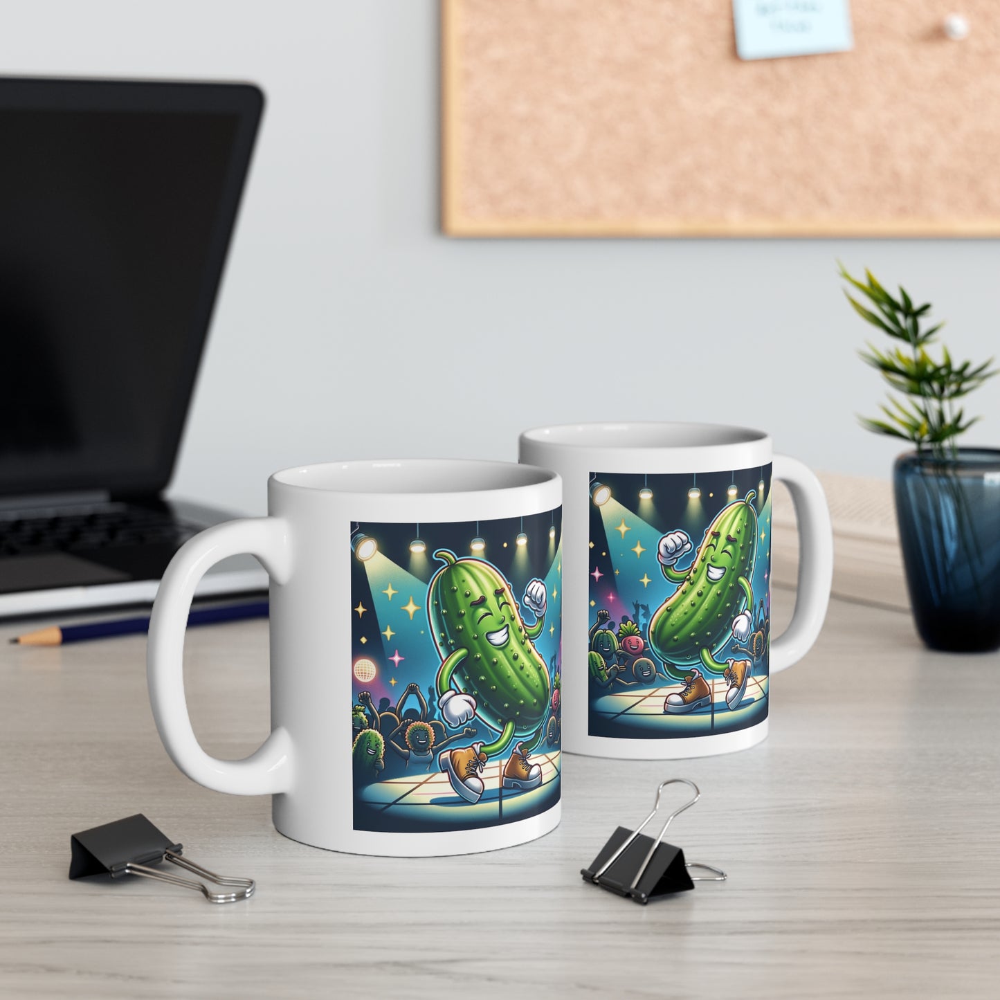 Dancing Cucumber 11oz White Mug