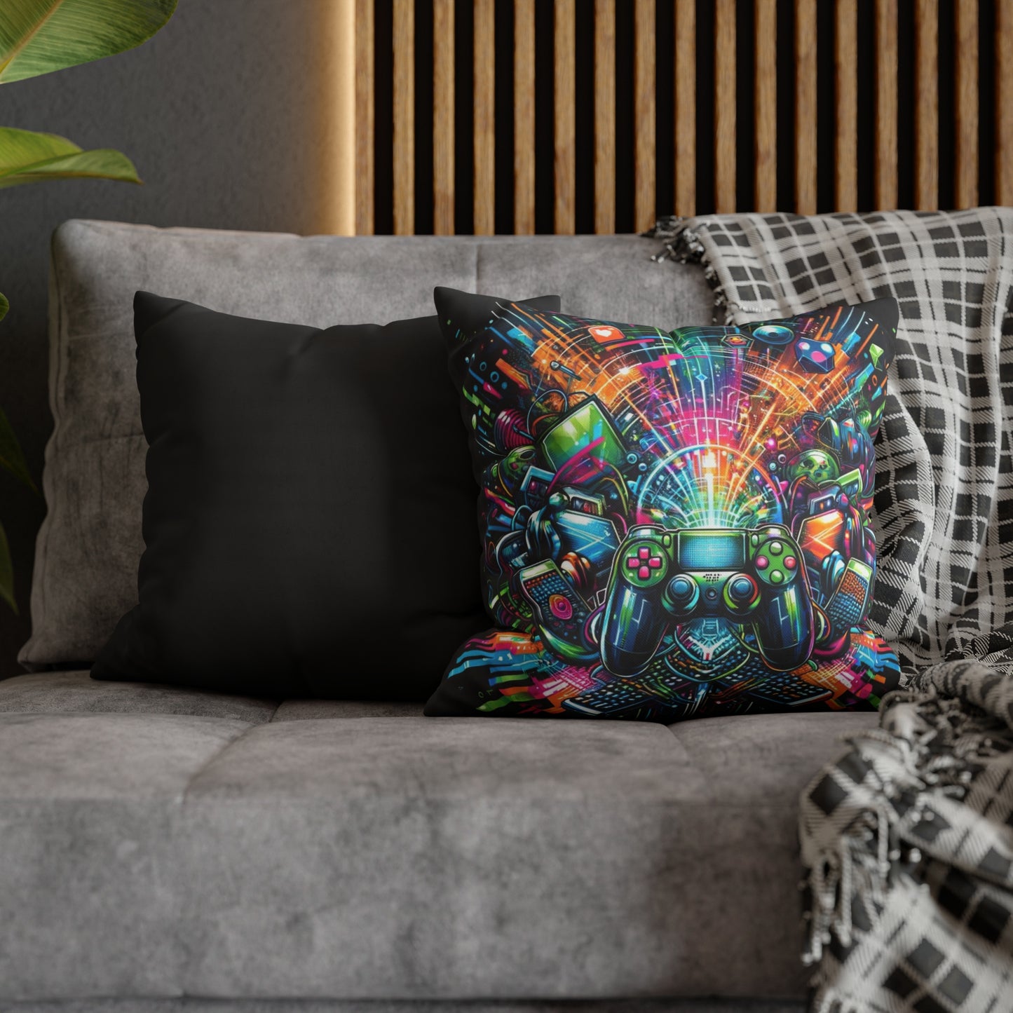 Gaming Square Poly Canvas Pillowcase