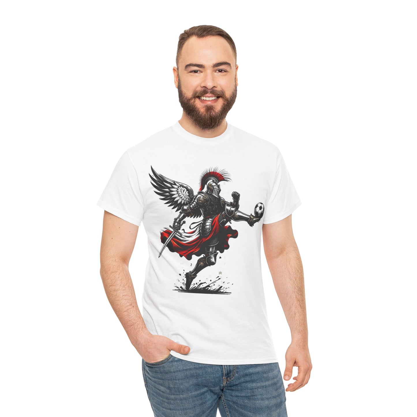 Polish Football Knight Unisex Heavy Cotton T-shirt